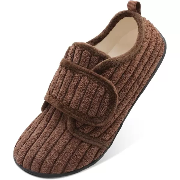 LRUN Barefoot Womens Men Slippers Soft House Slippers for Women Indoor and Outdoor Adjustable Mens Home Shoes Lightweight Bedroom SlippersDark Brown