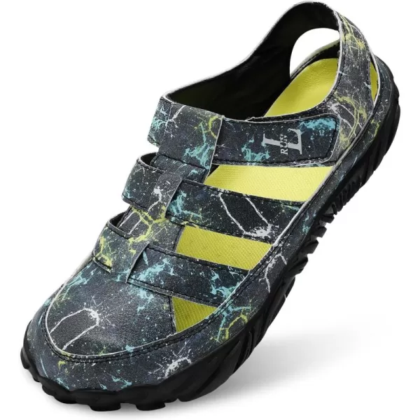 LRUN Flat Sandals Barefoot Platform Shoes Athletic Sports Sandals Walking Shoes for Women Men Indoor Outdoor SneakerBlack Drawings