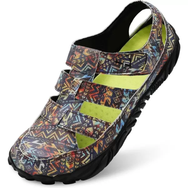 LRUN Flat Sandals Barefoot Platform Shoes Athletic Sports Sandals Walking Shoes for Women Men Indoor Outdoor SneakerBohemia