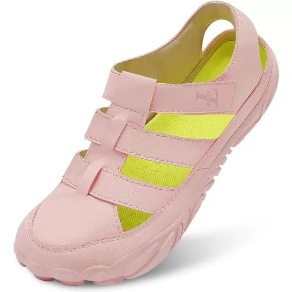 LRUN Flat Sandals Barefoot Platform Shoes Athletic Sports Sandals Walking Shoes for Women Men Indoor Outdoor SneakerPink