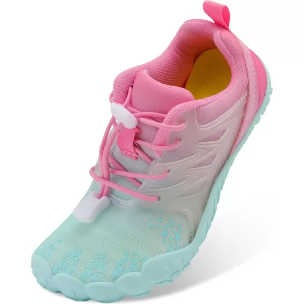 LRUN Kids Water Shoes Boys Girls Barefoot Water Hiking Shoes Indoor Outdoor Quick Dry Athletic Sneaker ShoesBlue Pink