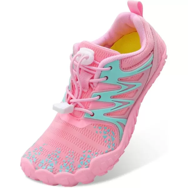 LRUN Kids Water Shoes Boys Girls Barefoot Water Hiking Shoes Indoor Outdoor Quick Dry Athletic Sneaker ShoesPink Blue