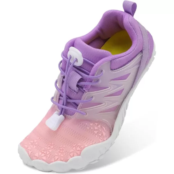 LRUN Kids Water Shoes Boys Girls Barefoot Water Hiking Shoes Indoor Outdoor Quick Dry Athletic Sneaker ShoesPink Purple