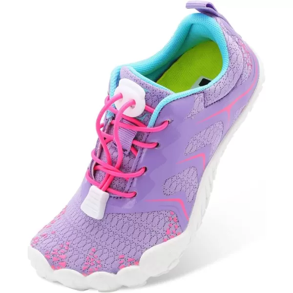 LRUN Kids Water Shoes Boys Girls Barefoot Water Hiking Shoes Indoor Outdoor Quick Dry Athletic Sneaker ShoesPurple Pink