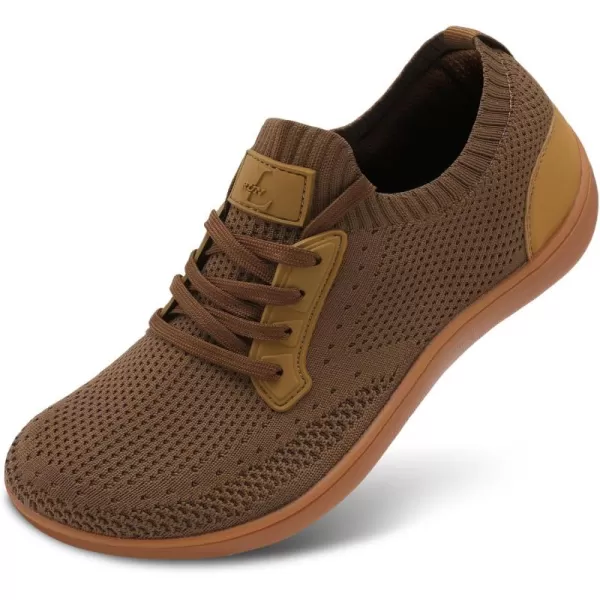 LRUN Mens Walking Shoes Wide Toe Barefoot Shoes Minimalist Mens Casual Dress Shoes Breathable Zero Drop Fashion SneakersBrown