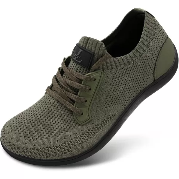 LRUN Mens Walking Shoes Wide Toe Barefoot Shoes Minimalist Mens Casual Dress Shoes Breathable Zero Drop Fashion SneakersGreen