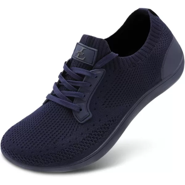 LRUN Mens Walking Shoes Wide Toe Barefoot Shoes Minimalist Mens Casual Dress Shoes Breathable Zero Drop Fashion SneakersNavy