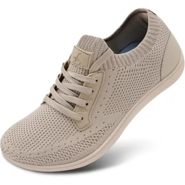 LRUN Mens Walking Shoes Wide Toe Barefoot Shoes Minimalist Mens Casual Dress Shoes Breathable Zero Drop Fashion SneakersTaupe
