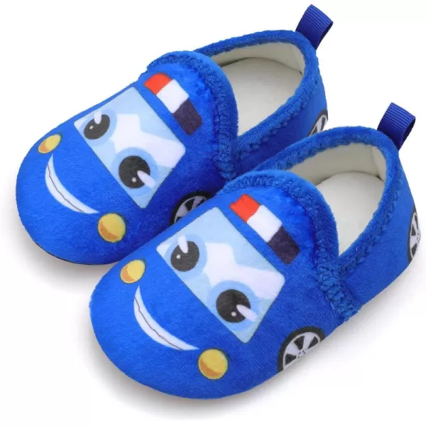LRUN Toddler Boys Girls House Slippers Indoor Home Shoes Warm Slipper Socks for Kids Baby Soft Winter Warm Walking ShoesBlue Face