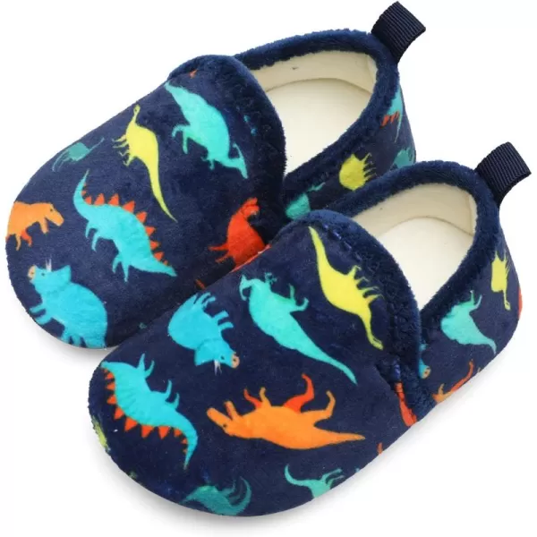 LRUN Toddler Boys Girls House Slippers Indoor Home Shoes Warm Slipper Socks for Kids Baby Soft Winter Warm Walking ShoesFnavy