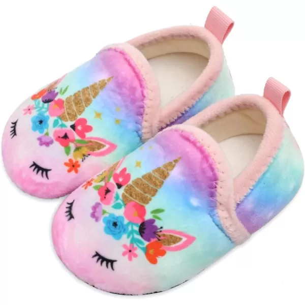 LRUN Toddler Boys Girls House Slippers Indoor Home Shoes Warm Slipper Socks for Kids Baby Soft Winter Warm Walking ShoesFpink