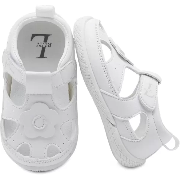 LRUN Toddler Mary Jane Shoes Girls Casual Barefoot Sandals Breathable Princess Dress Flats NonSlip Rubber Sole Infant First Walker Shoes for Outdoor IndoorWhite