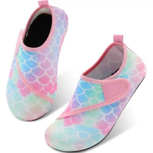 LRUN Toddler Water Shoes Barefoot Aqua Socks Kids Swim Shoes for Beach Pool Surfing YogaAfish Scale