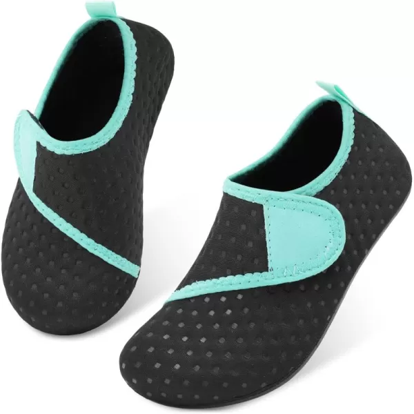 LRUN Toddler Water Shoes Barefoot Aqua Socks Kids Swim Shoes for Beach Pool Surfing YogaBlack Blue Strap