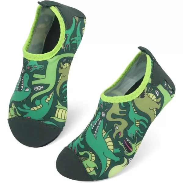 LRUN Toddler Water Shoes Barefoot Aqua Socks Kids Swim Shoes for Beach Pool Surfing YogaDinosaur