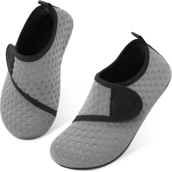 LRUN Toddler Water Shoes Barefoot Aqua Socks Kids Swim Shoes for Beach Pool Surfing YogaGrey Strap