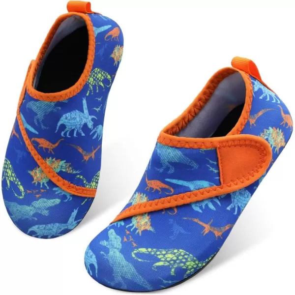 LRUN Toddler Water Shoes Barefoot Aqua Socks Kids Swim Shoes for Beach Pool Surfing YogaNavy Dinosaur