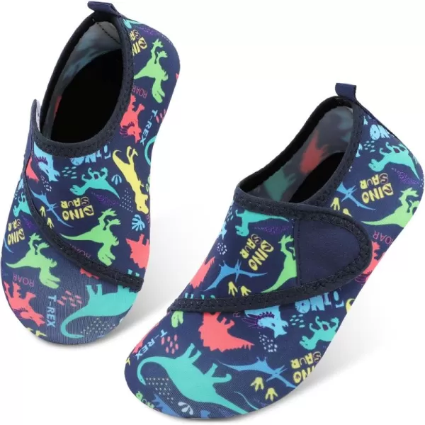 LRUN Toddler Water Shoes Barefoot Aqua Socks Kids Swim Shoes for Beach Pool Surfing YogaNavy Dinosaur Park