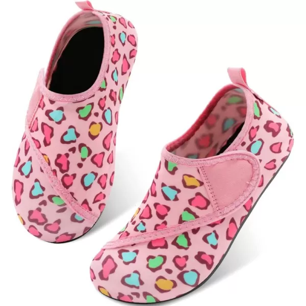 LRUN Toddler Water Shoes Barefoot Aqua Socks Kids Swim Shoes for Beach Pool Surfing YogaPink Lip
