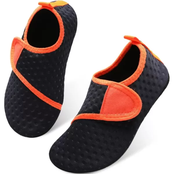 LRUN Toddler Water Shoes Barefoot Aqua Socks Kids Swim Shoes for Beach Pool Surfing YogaStrip Navy
