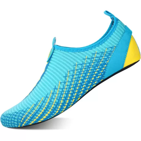 LRUN Women Water Shoes Mens Barefoot Skin Aqua Socks for Run Dive Surf Swim Beach Yoga Quick DryingArrowy Blue