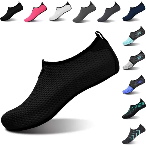 LRUN Women Water Shoes Mens Barefoot Skin Aqua Socks for Run Dive Surf Swim Beach Yoga Quick DryingBlack
