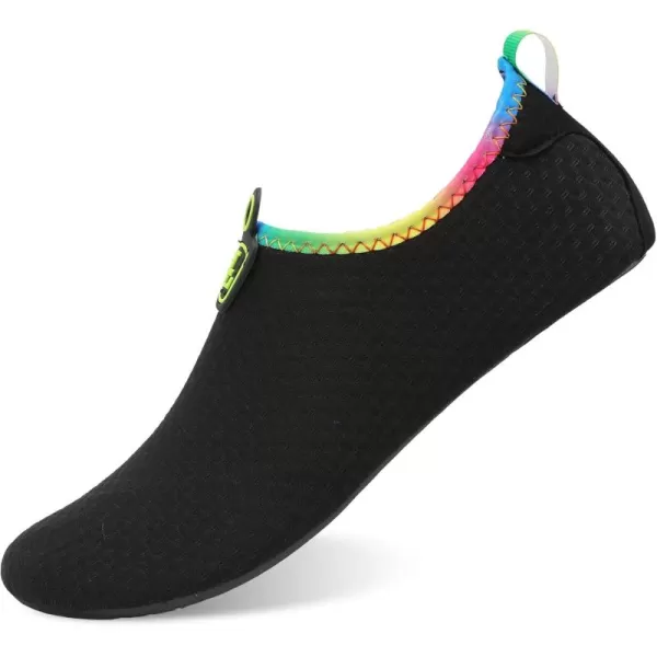 LRUN Women Water Shoes Mens Barefoot Skin Aqua Socks for Run Dive Surf Swim Beach Yoga Quick DryingBlacknew