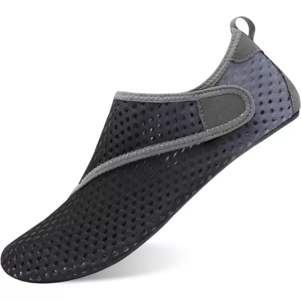 LRUN Women Water Shoes Mens Barefoot Skin Aqua Socks for Run Dive Surf Swim Beach Yoga Quick DryingDark Grey Gradient