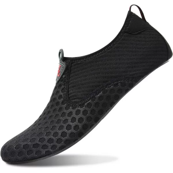 LRUN Women Water Shoes Mens Barefoot Skin Aqua Socks for Run Dive Surf Swim Beach Yoga Quick DryingDot Blackn