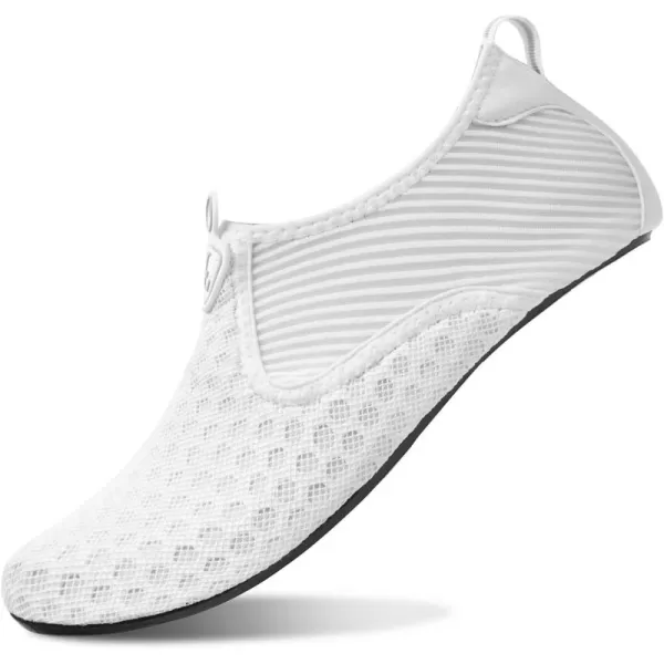 LRUN Women Water Shoes Mens Barefoot Skin Aqua Socks for Run Dive Surf Swim Beach Yoga Quick DryingDot Whiten