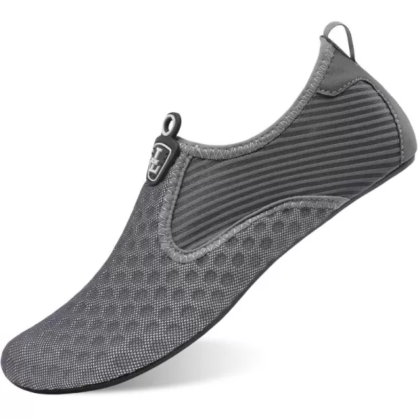 LRUN Women Water Shoes Mens Barefoot Skin Aqua Socks for Run Dive Surf Swim Beach Yoga Quick DryingDotgrey New