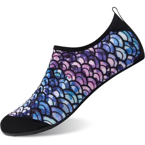 LRUN Women Water Shoes Mens Barefoot Skin Aqua Socks for Run Dive Surf Swim Beach Yoga Quick DryingFish Scale