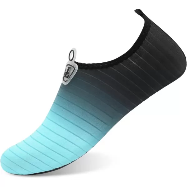 LRUN Women Water Shoes Mens Barefoot Skin Aqua Socks for Run Dive Surf Swim Beach Yoga Quick DryingG Blue Black