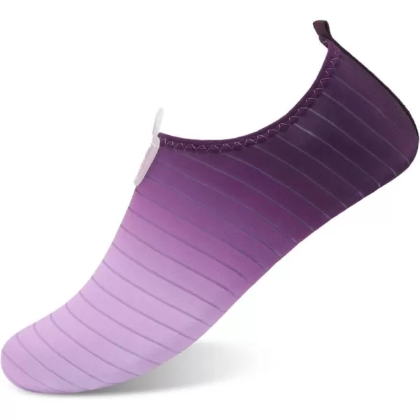 LRUN Women Water Shoes Mens Barefoot Skin Aqua Socks for Run Dive Surf Swim Beach Yoga Quick DryingG Purple