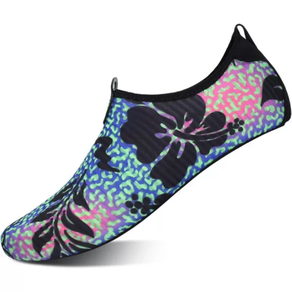 LRUN Women Water Shoes Mens Barefoot Skin Aqua Socks for Run Dive Surf Swim Beach Yoga Quick DryingGreen Leaf