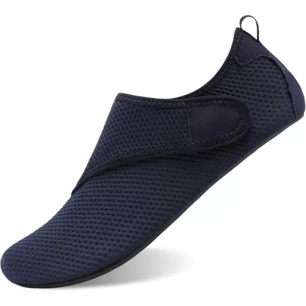 LRUN Women Water Shoes Mens Barefoot Skin Aqua Socks for Run Dive Surf Swim Beach Yoga Quick DryingNavy Strap