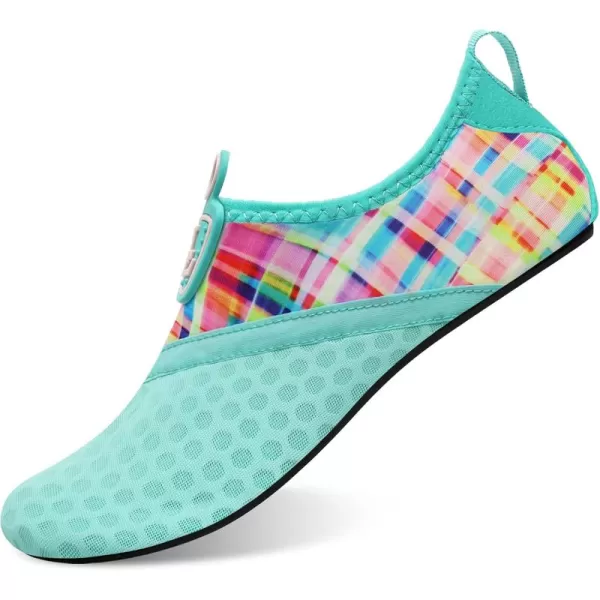 LRUN Women Water Shoes Mens Barefoot Skin Aqua Socks for Run Dive Surf Swim Beach Yoga Quick DryingSplice Blue