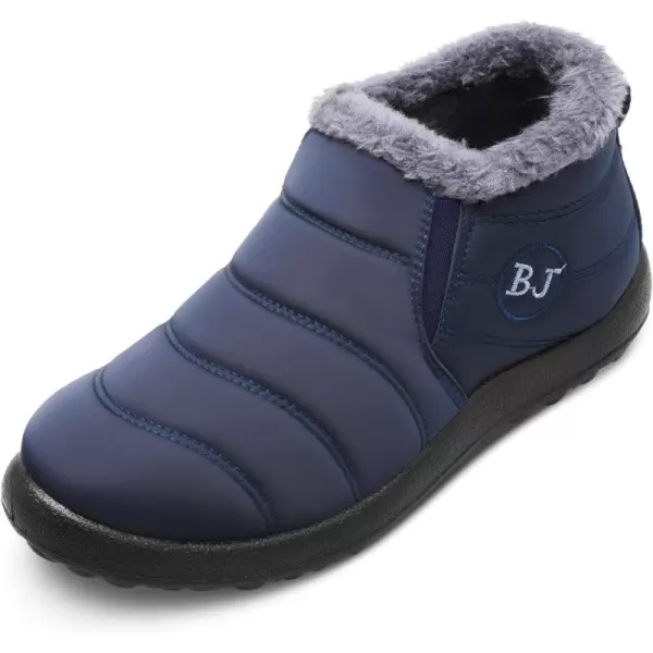 LRUN Womens Mens Snow Booties Winter Warm Shoes Navy Women12 Men10 M US