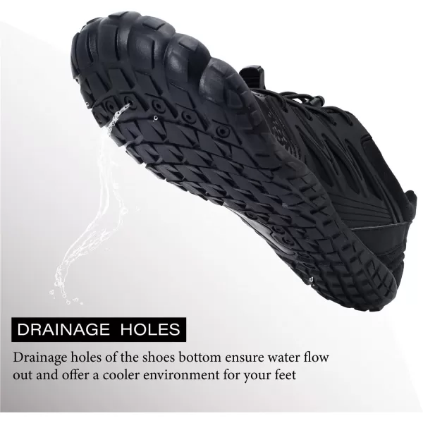 LRUN Barefoot Water Shoes Women Mens Aqua Sock Athletic Hiking Water Sports Shoes for Swim Beach Pool Sand Diving WalkingAblack