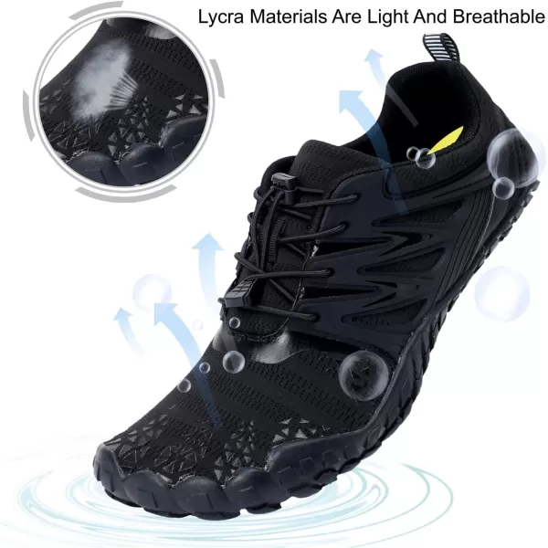 LRUN Barefoot Water Shoes Women Mens Aqua Sock Athletic Hiking Water Sports Shoes for Swim Beach Pool Sand Diving WalkingAblack