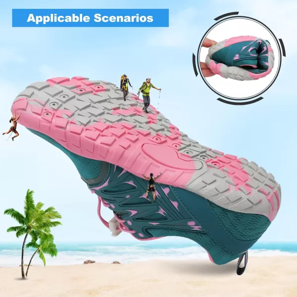 LRUN Barefoot Water Shoes Women Mens Aqua Sock Athletic Hiking Water Sports Shoes for Swim Beach Pool Sand Diving WalkingAdark Green