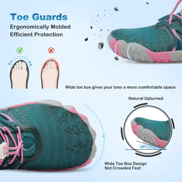 LRUN Barefoot Water Shoes Women Mens Aqua Sock Athletic Hiking Water Sports Shoes for Swim Beach Pool Sand Diving WalkingAdark Green