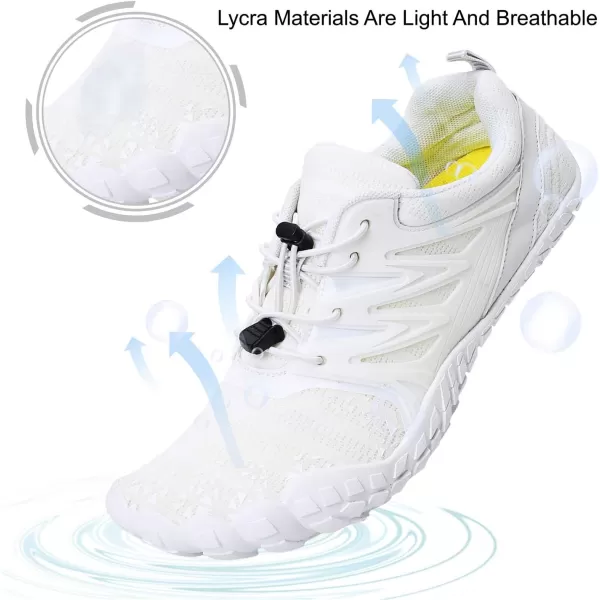 LRUN Barefoot Water Shoes Women Mens Aqua Sock Athletic Hiking Water Sports Shoes for Swim Beach Pool Sand Diving WalkingAwhite