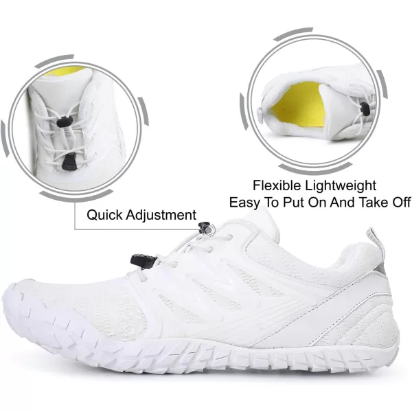 LRUN Barefoot Water Shoes Women Mens Aqua Sock Athletic Hiking Water Sports Shoes for Swim Beach Pool Sand Diving WalkingAwhite