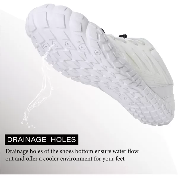 LRUN Barefoot Water Shoes Women Mens Aqua Sock Athletic Hiking Water Sports Shoes for Swim Beach Pool Sand Diving WalkingAwhite
