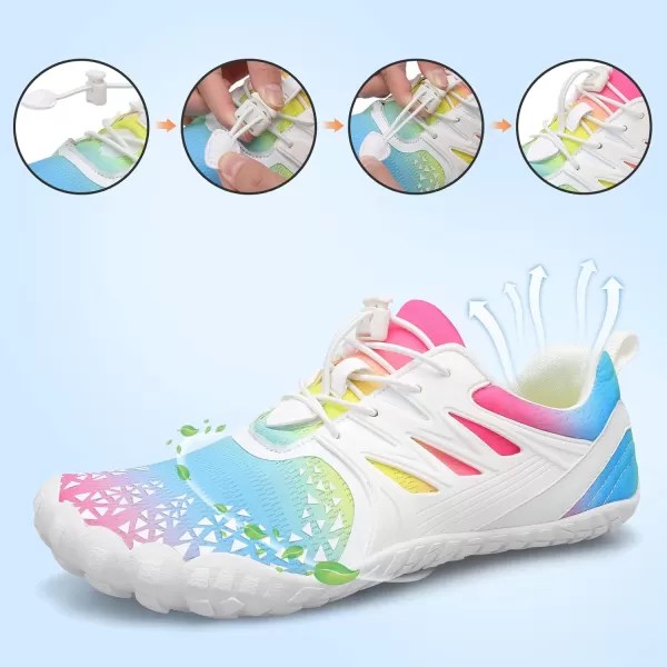 LRUN Barefoot Water Shoes Women Mens Aqua Sock Athletic Hiking Water Sports Shoes for Swim Beach Pool Sand Diving WalkingAwhite Color