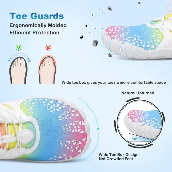 LRUN Barefoot Water Shoes Women Mens Aqua Sock Athletic Hiking Water Sports Shoes for Swim Beach Pool Sand Diving WalkingAwhite Color