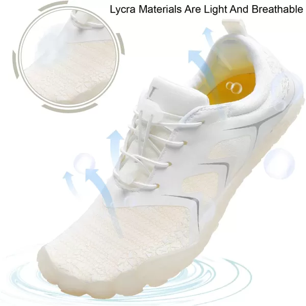 LRUN Barefoot Water Shoes Women Mens Aqua Sock Athletic Hiking Water Sports Shoes for Swim Beach Pool Sand Diving WalkingDwhite