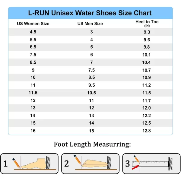 LRUN Barefoot Water Shoes Women Mens Aqua Sock Athletic Hiking Water Sports Shoes for Swim Beach Pool Sand Diving WalkingGblack