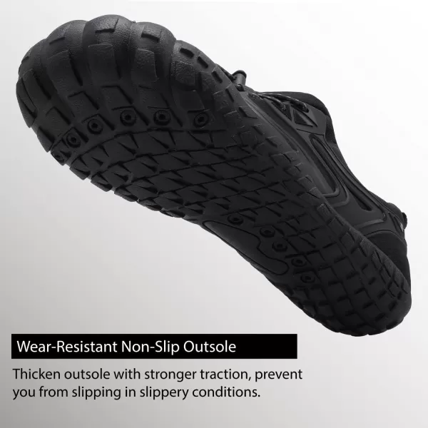 LRUN Barefoot Water Shoes Women Mens Aqua Sock Athletic Hiking Water Sports Shoes for Swim Beach Pool Sand Diving WalkingGblack